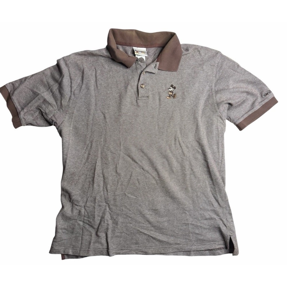 Vintage Walt Disney World Mickey Mouse Polo Shirt XL Brown